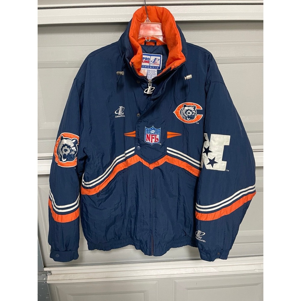 LOGO ATHLETIC Chicago Bears Jacket Men's Size L NFL Pro Line USA 90s Vintage ✅